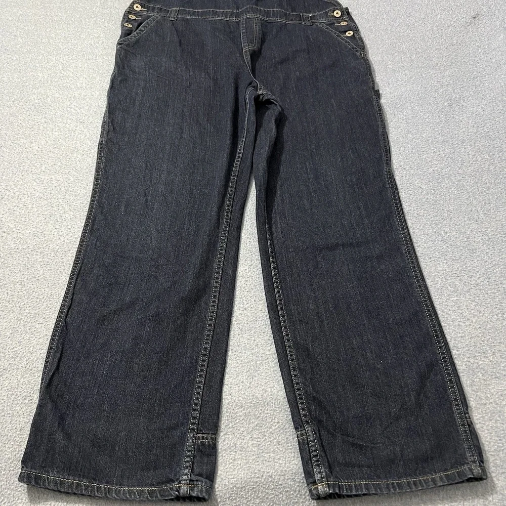 Dickies Denim Bib Overalls Mens L Fit 42x31 Blue Carpenter Jeans Relaxed Loose